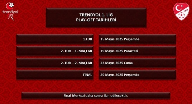 2024 - 2025 sezonu play - off tarihleri açıklandı