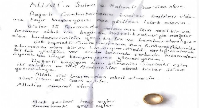 Erdoğan'dan fedakar vatandaşa teşekkür