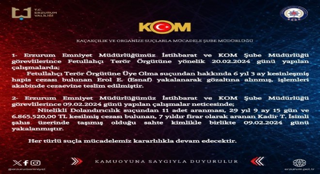 Erzurum'da FETÖ üyesi esnaf yakalandı