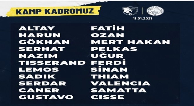 FB'nin Erzurumspor maçı kadrosu belli oldu