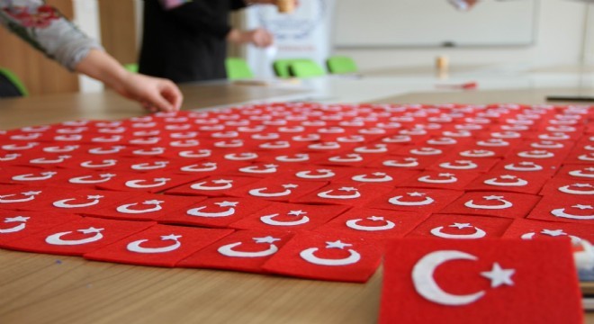 Gençlerden Afrin'deki Mehmetçiğe Türk bayraklı destek