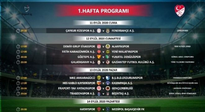Süper Lig'de ilk 4 haftanın programı açıklandı