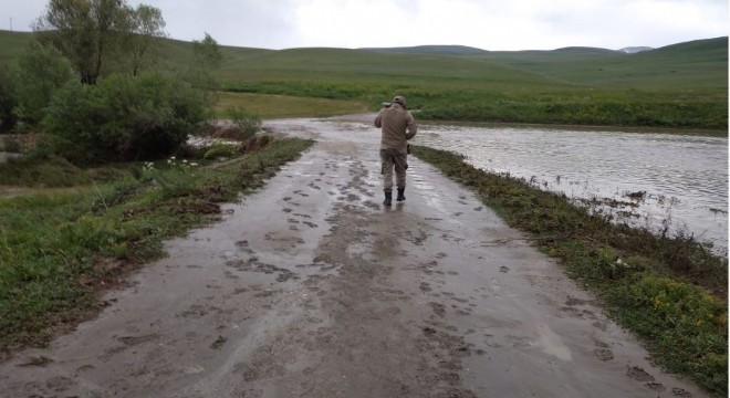 Tekman'da 2 mahallede evleri su bastı